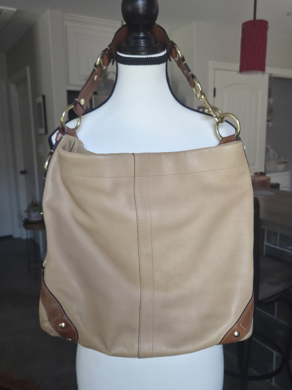 Coach Pebbled Leather Hobo Bag in Tan - Picture 2 of 14
